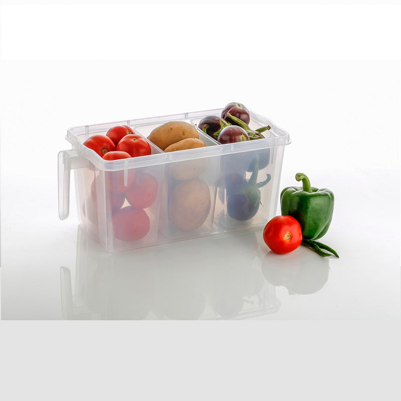3 Section Clear Storage Organizer With Lid