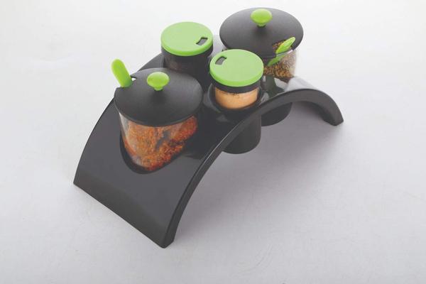 Dining Plastic Spice Storage Rack 4 Piece ( Multicolored )