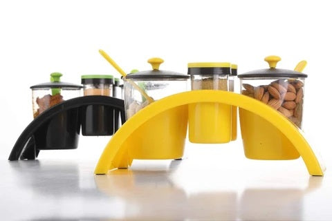 Dining Plastic Spice Storage Rack 4 Piece ( Multicolored )