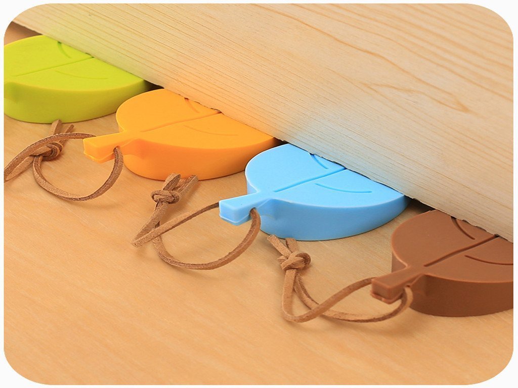 Silicone Leaf Shape Home Office Door Stop Stoppers Block Wedge Doorstops
