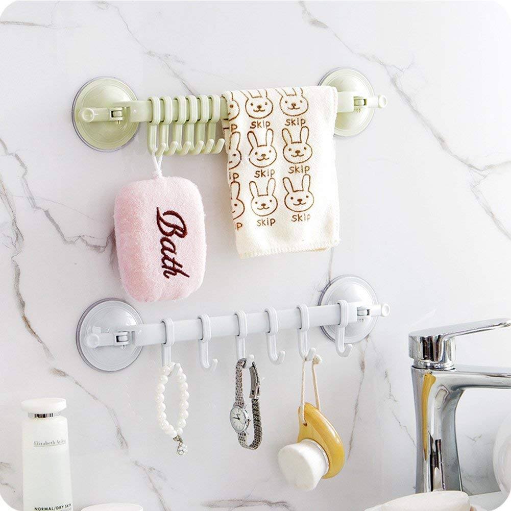 Bathroom Hanging 6 Hooks for Wall Corner Mounted Hanger Holder