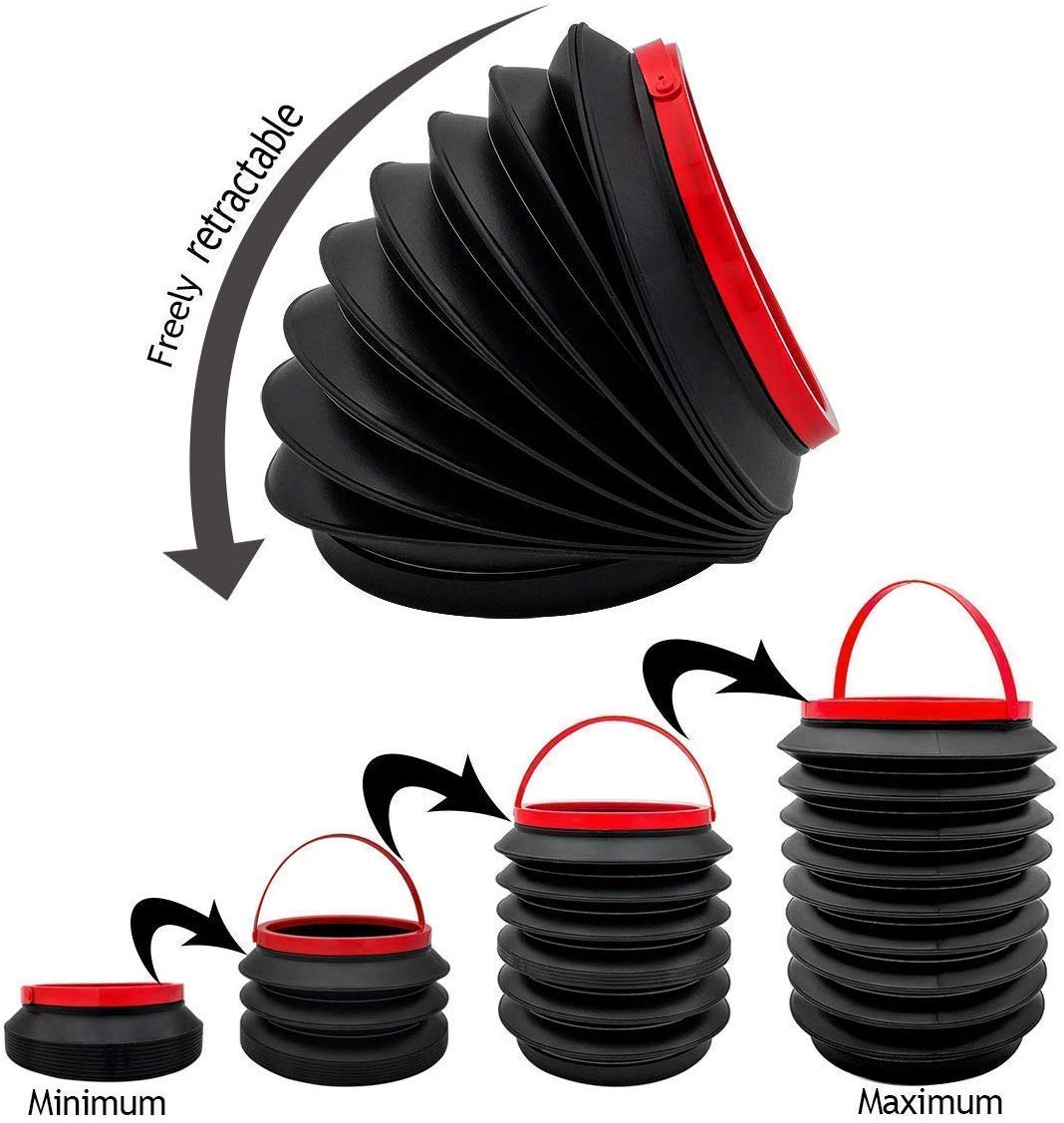 Plastic Bucket Dustbin Folding Organizer For Car And Home