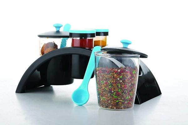 Dining Plastic Spice Storage Rack 4 Piece ( Multicolored )