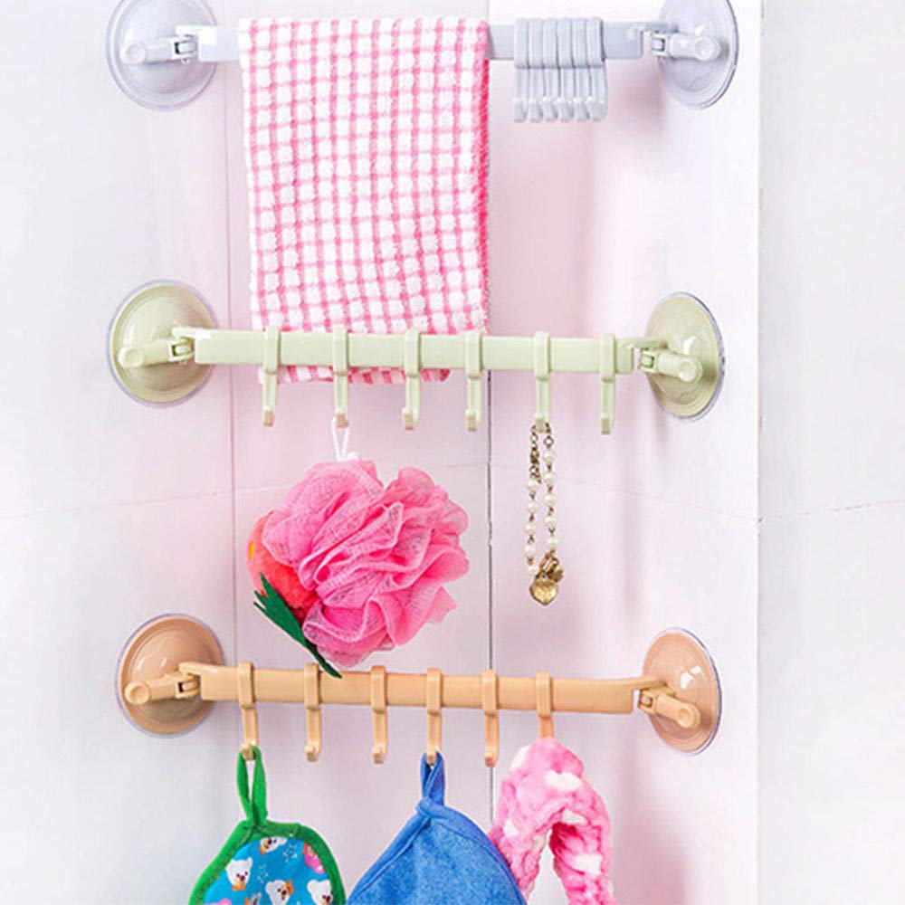 Bathroom Hanging 6 Hooks for Wall Corner Mounted Hanger Holder