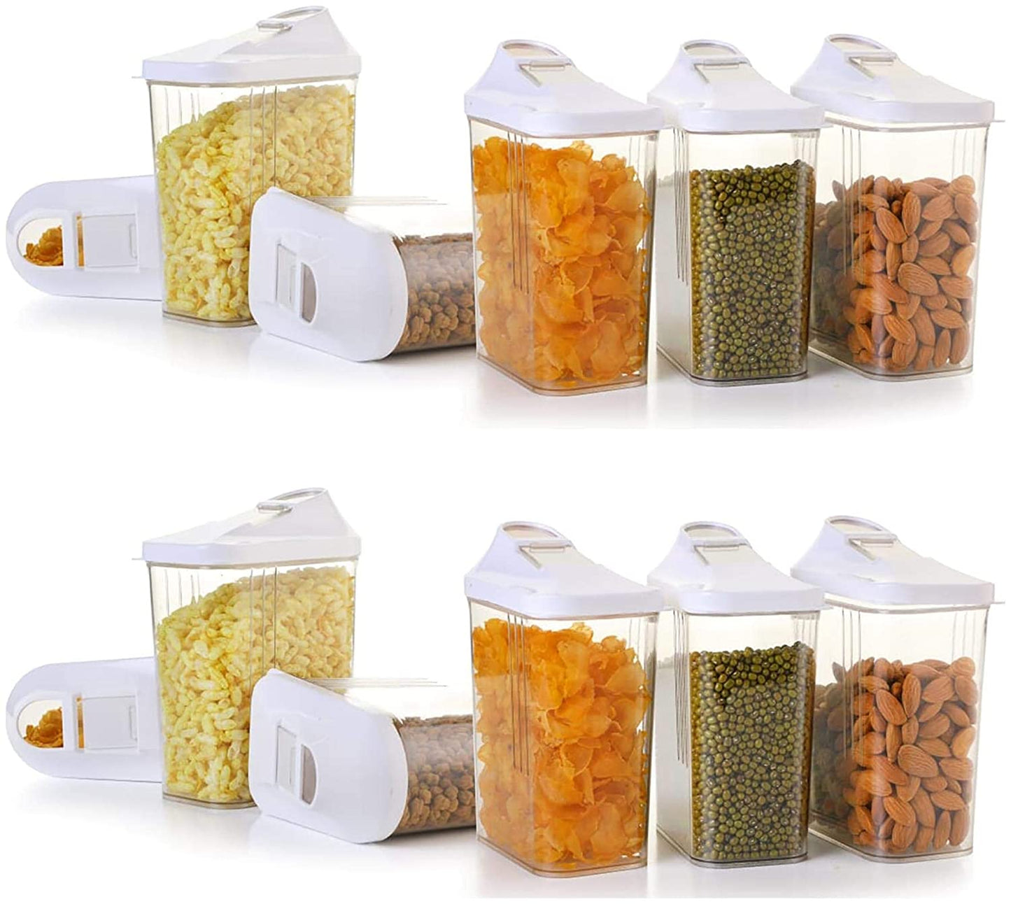 750 Ml Cereal Dispenser Easy Flow Storage Jar (Set Of 6)