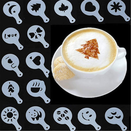 16Pcs Coffee Stencil