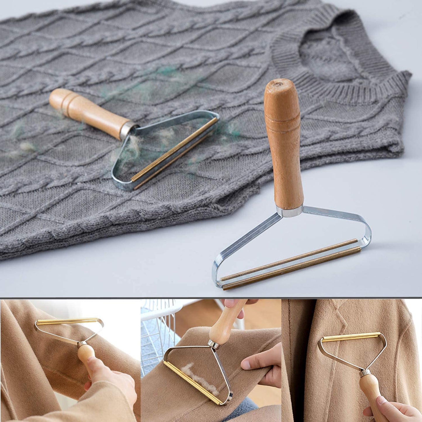 Portable Lint Remover, Clothes Fuzz Shaver - Reusable Double Sided Lint Remover