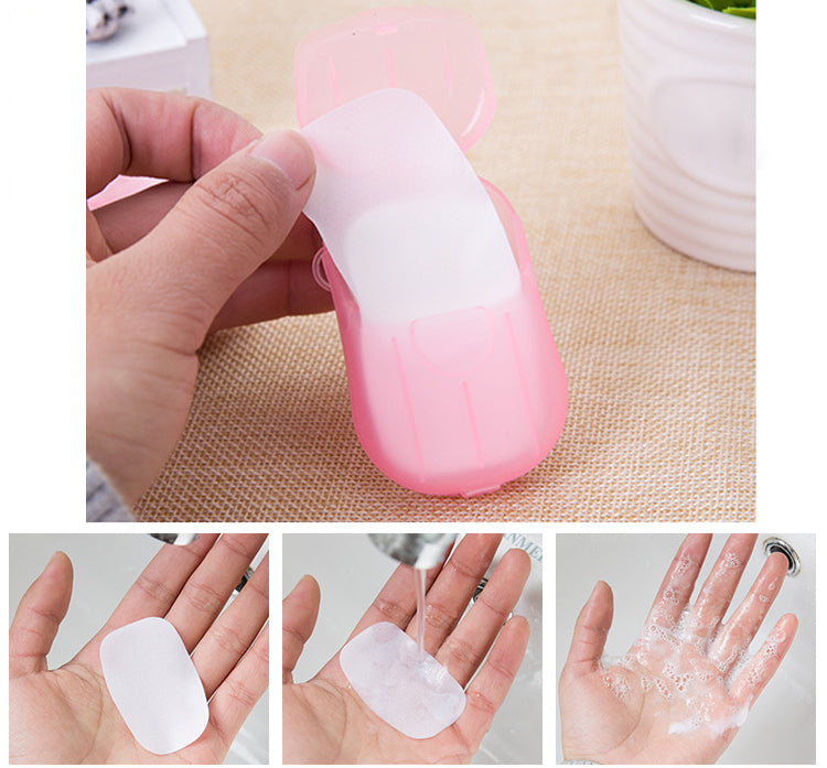 Portable Easy Carry Travel Soap Sheet Paper Dissolvable
