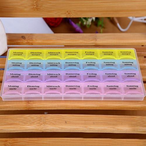 28 Days 4 Weeks Pill Medicine Box Organizer (Multi color)