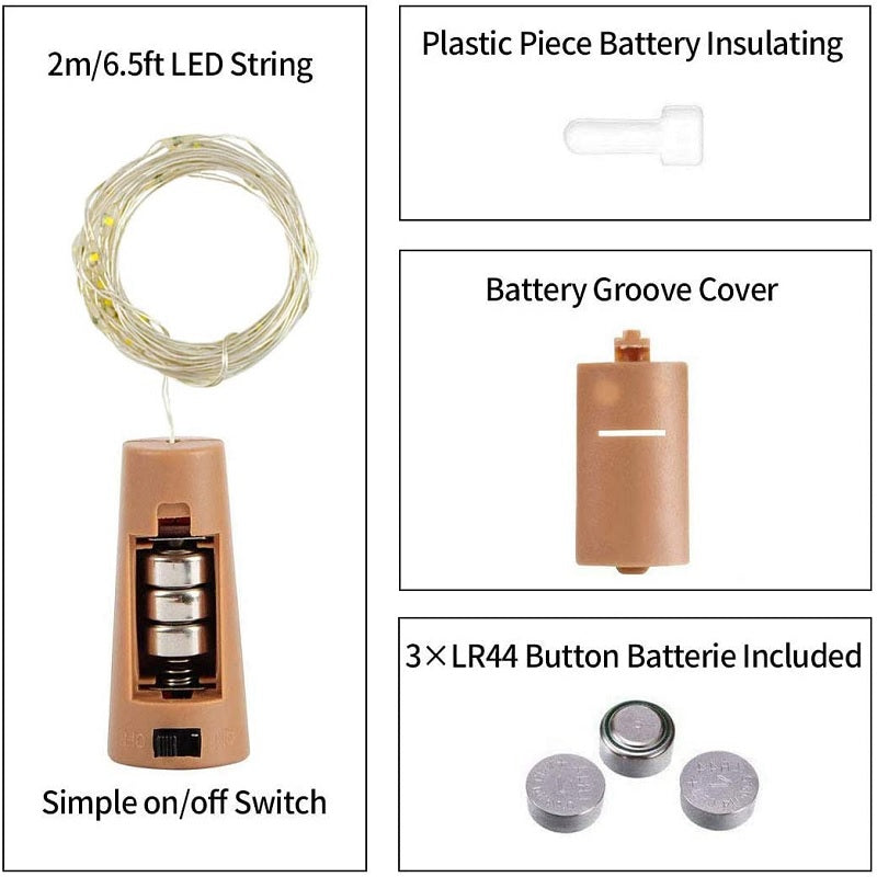 20 Led Bottle Light (Pack Of 5)