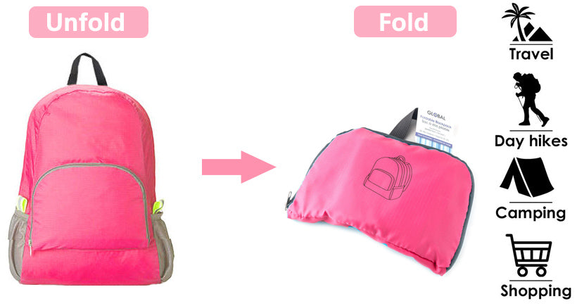 Foldable Backpack Bag (Random Colour)