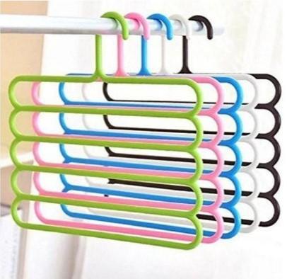 Multi-Layer 5-in-1 Plastic Cloths Hanger (PACK OF 5)