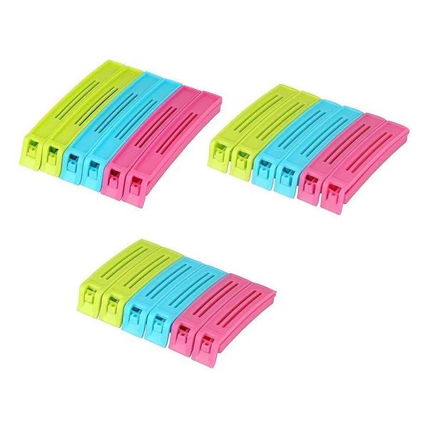 Food Snack Bag Pouch Clip Sealer Multi color ( PACK OF 18 )