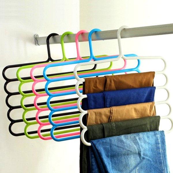 Multi-Layer 5-in-1 Plastic Cloths Hanger (PACK OF 5)