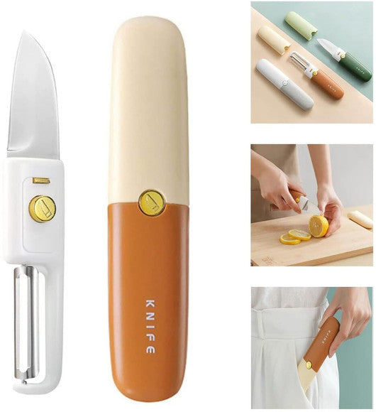 2-in-1 Stainless Steel Knife & Peeler Combo with Interchangeable Handle