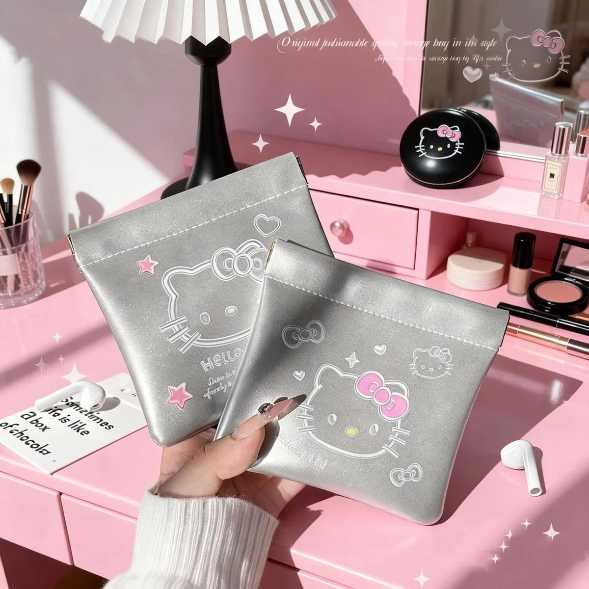 Hello Kitty Automatic Closing Storage Pouch