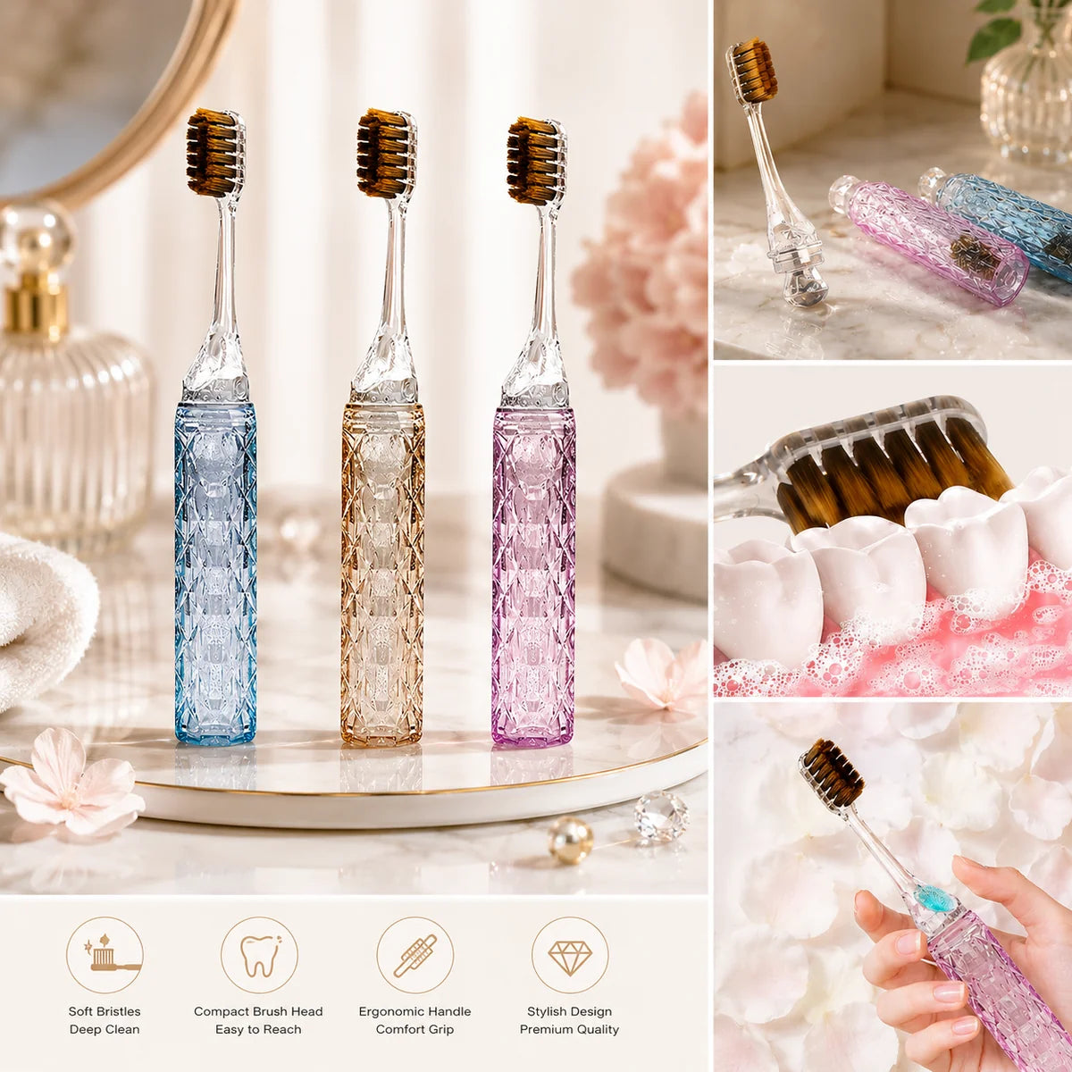 Crystal Diamond Design Toothbrush