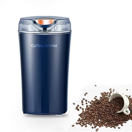 Coffee Bean Herb Grinder with Integrated Brush Spoon