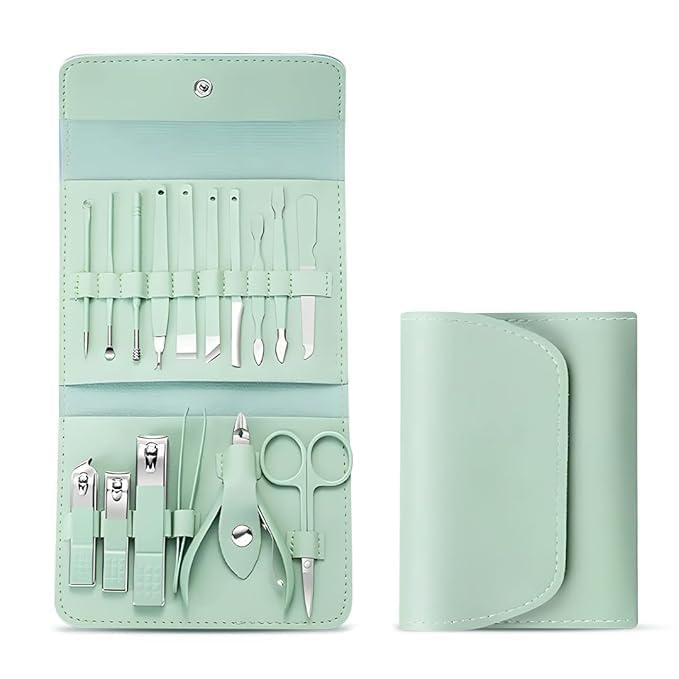 Manicure Pedicure Tools with Luxury Travel Case