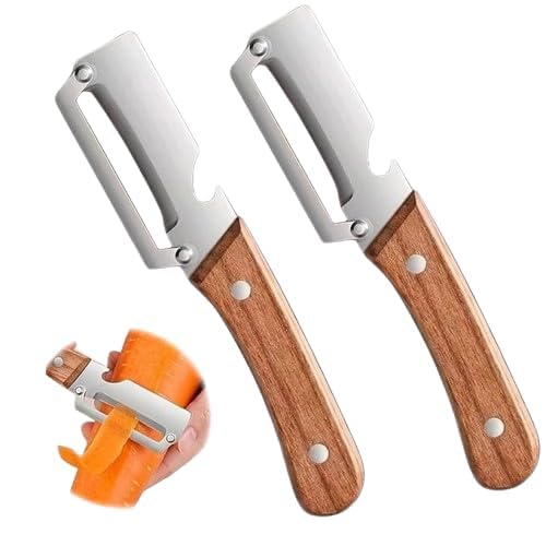 3 in 1 Peeling Knife Bottle Opener Multi-Functional Kitchen with Wooden Handle
