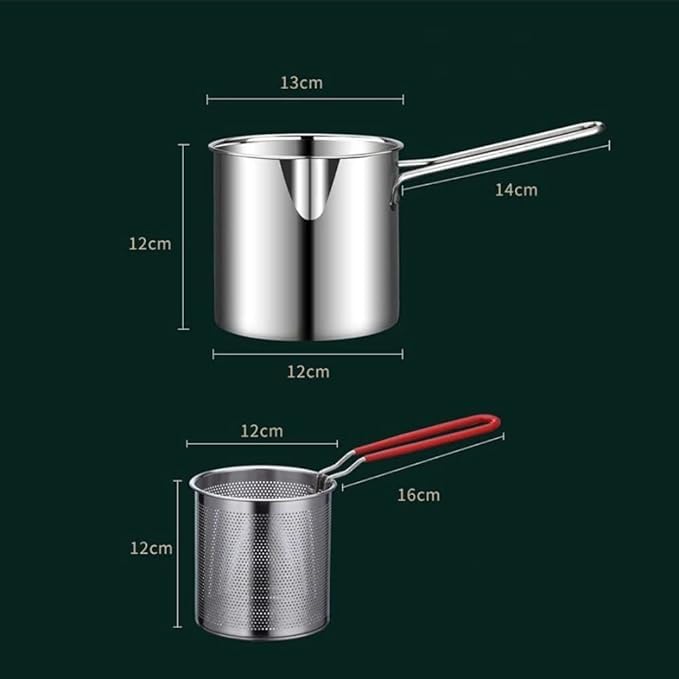 Deep Frying Pot with Strainer Basket