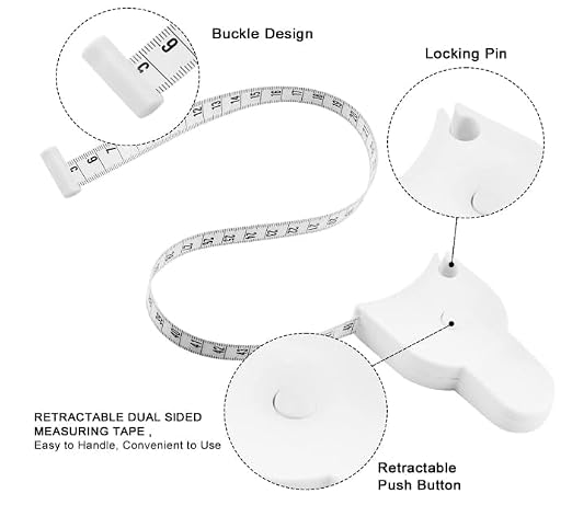 Retractable 150cm Inch Tape With Lock Pin and Push Button