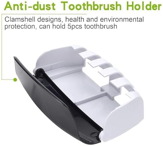 Automatic Toothpaste Dispenser with 5-Slot Toothbrush Holder