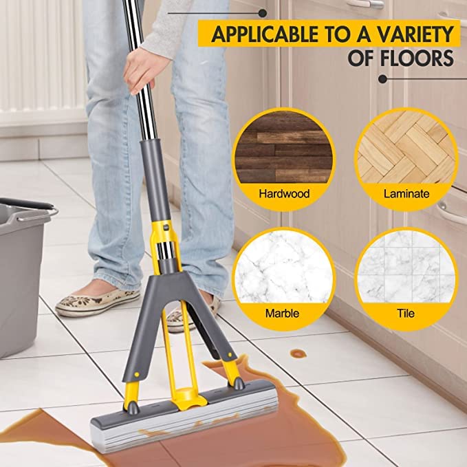 Sponge Mop with 1 Super Absorption Sponge Head