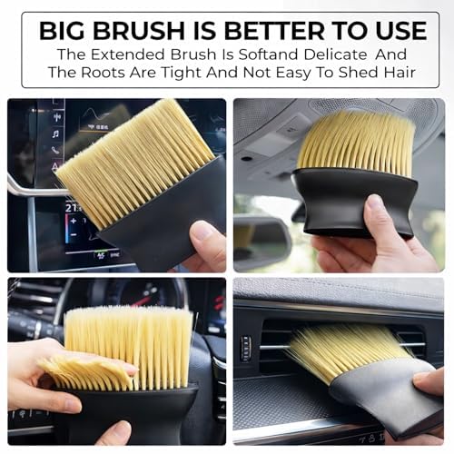 Large Car Cleaning Brush with Synthetic Soft Bristles