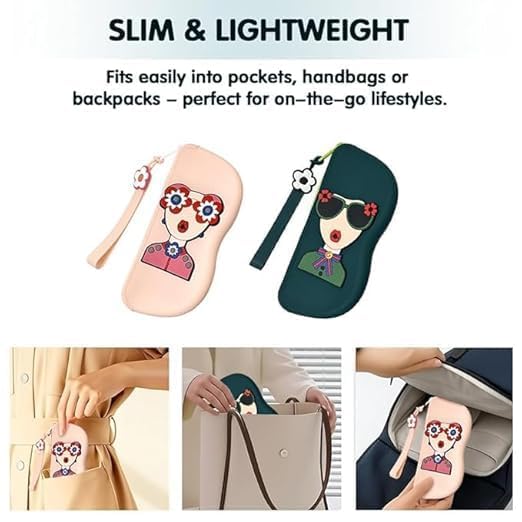 Silicone Sunglass Case with Zipper and Wrist Strap