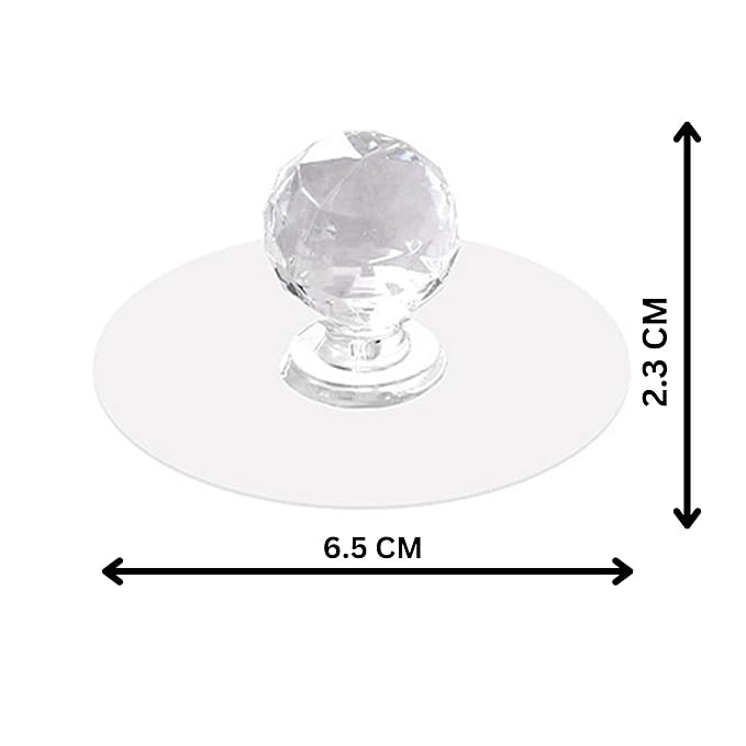 Crystal Clear Diamond Shape Self Adhesive Drawer Push Pull Knobs for Cabinets