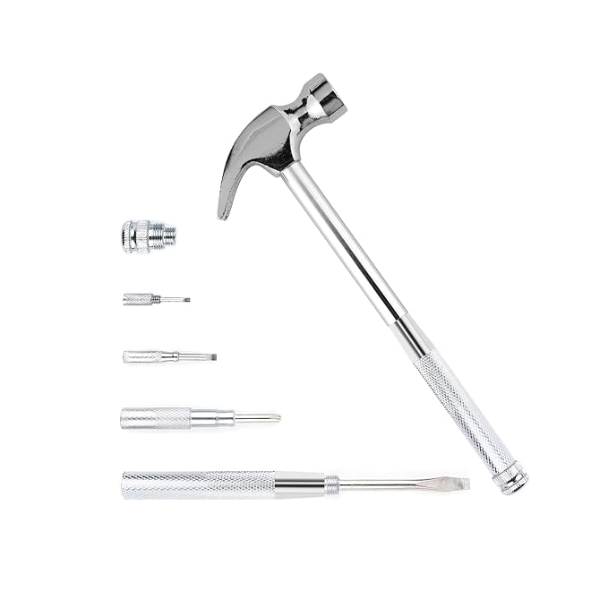 6-in-1 Metal Multifunction Hammer & Screwdriver Hand Tool Set