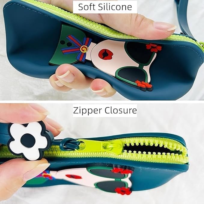 Silicone Sunglass Case with Zipper and Wrist Strap