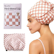 Satin-Lined Flexi Shower Cap for Women