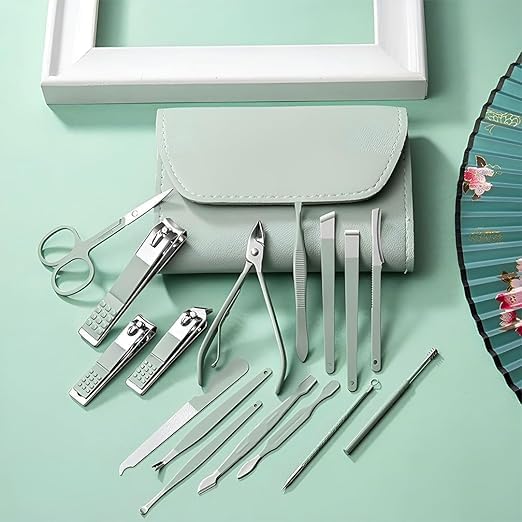 Manicure Pedicure Tools with Luxury Travel Case