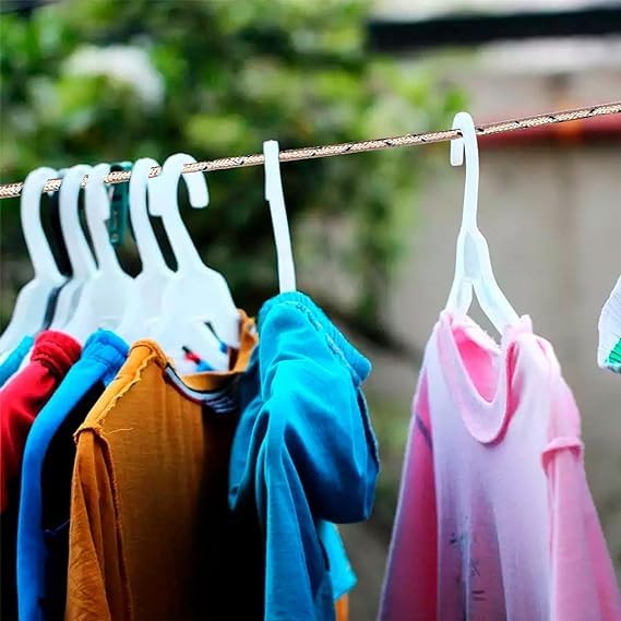 Windproof Anti-Slip Clothes Washing Line Drying Nylon Rope with Hooks