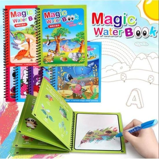 Reusable Water Painting Colouring Book with Water Pen