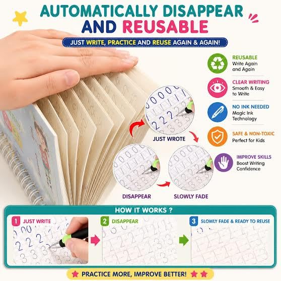 Sank Magic Practice Copybook Set Reusable
