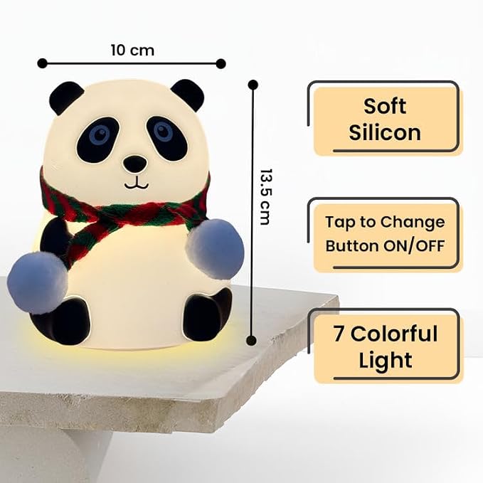 Panda Silicone Night Light Lamp for Room Decor
