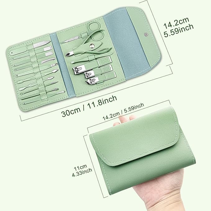 Manicure Pedicure Tools with Luxury Travel Case