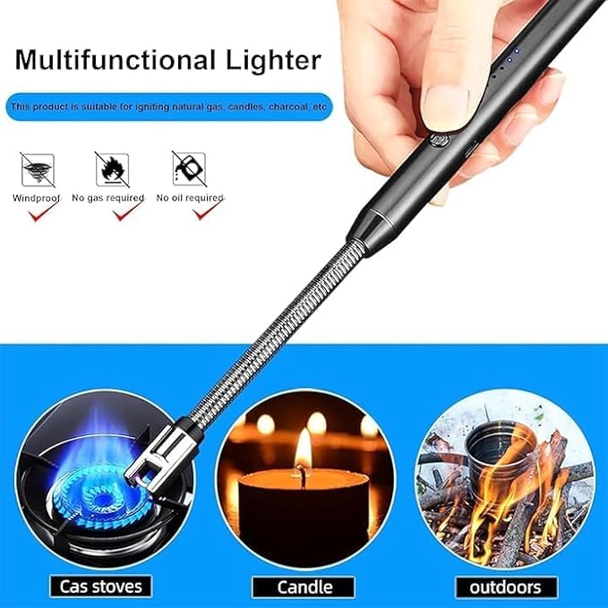 USB Type-C Flameless Windproof Candle Lighter with 360° Flexible Neck