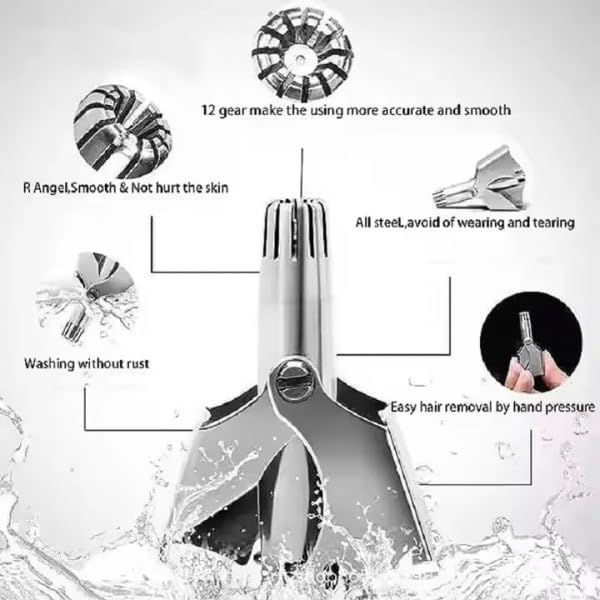 Nose Hair Trimmer for Men Hand Powered Ear Hair Trimmer