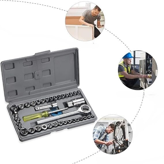 Chrome Vanadium Steel Tool Kit with Carrying Case