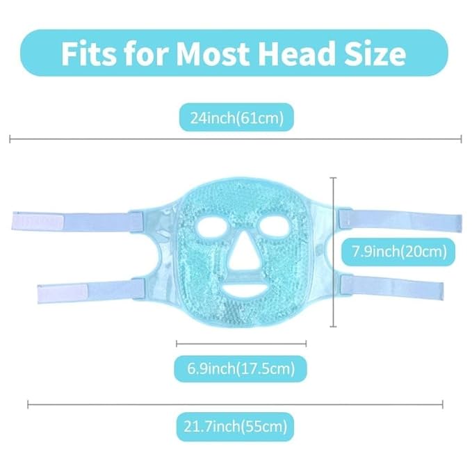 Reusable Full Face Ice Gel Mask for Puffy Eyes & Dark Circles