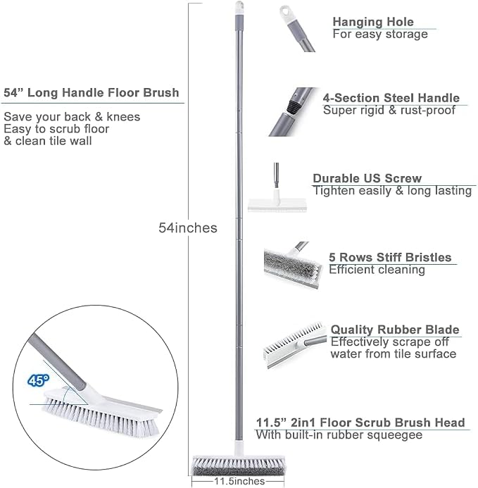 Floor Scrub Brush with Long Handle