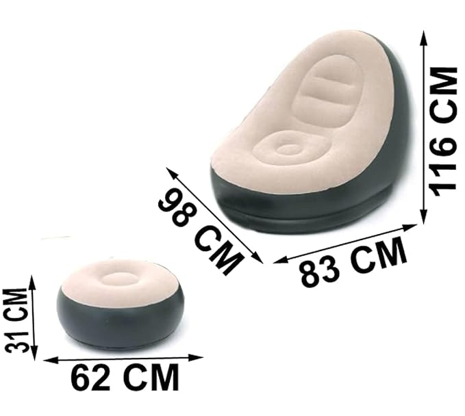 Inflatable Sofa Chair and Footstool Outdoor Folding Sofa
