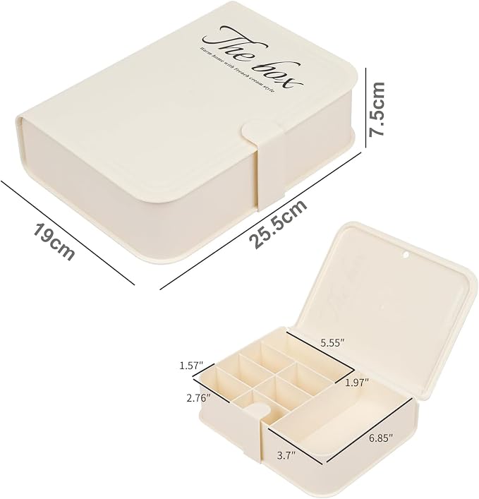 House of Quirk Plastic Cable Organizer Box with Lid and 8 Compartment