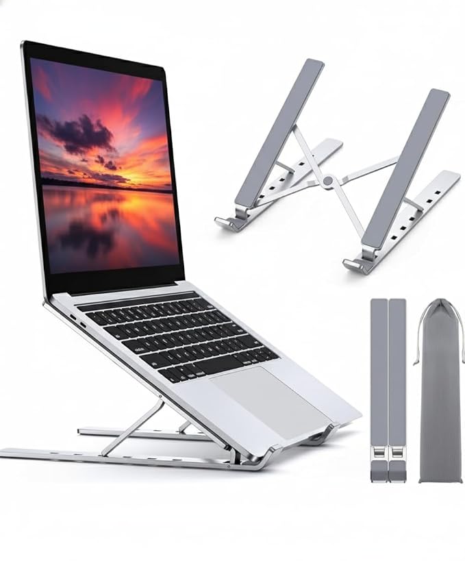 Portable Aluminum Notebook Riser with 6 Height Levels