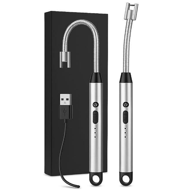 USB Type-C Flameless Windproof Candle Lighter with 360° Flexible Neck
