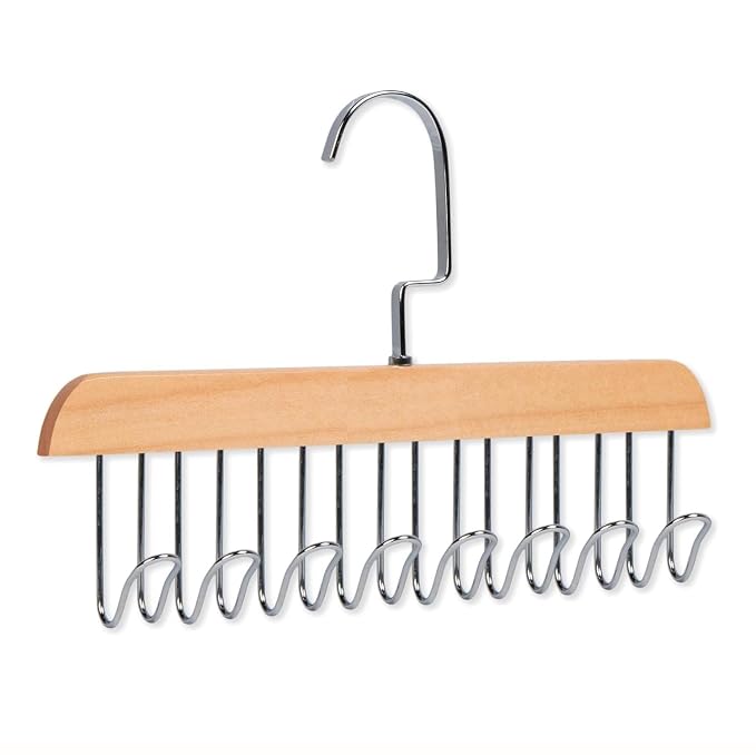 Multipurpose Wooden Wardrobe Organizer Hanger with  Hooks